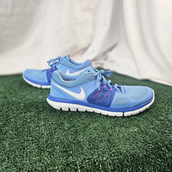 Nike Flex Run 2014 642767-401 Univ Blue Hyper Pink Running Sneaker Women Size 9 - Picture 1 of 9